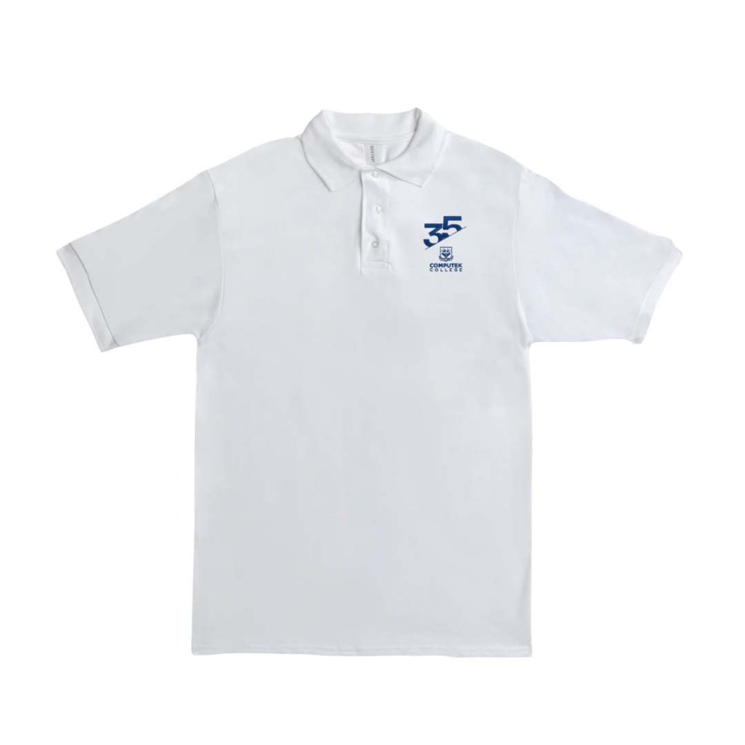 Unisex White Polo